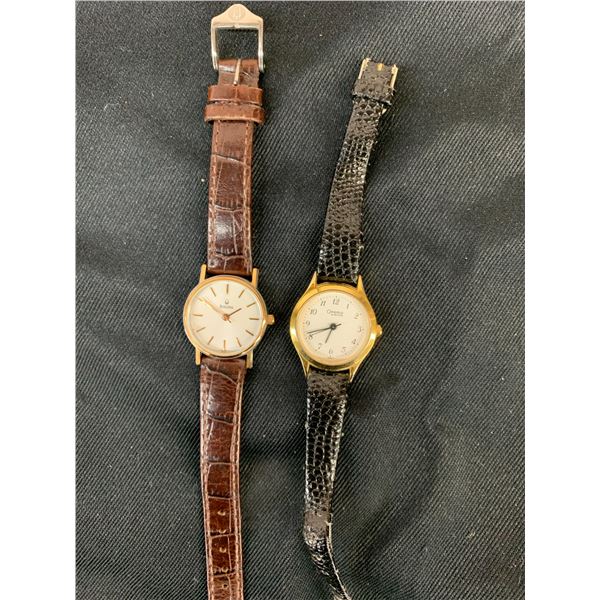 Lot of 2 Women's Watches Quartz, untested Caravelle and Bulova