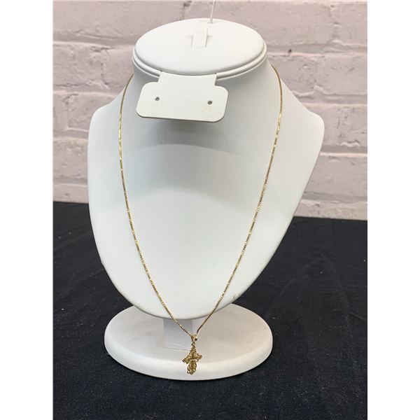 10k Gold Cross Pendant & 10k Chain 20" Long (total weight 3.17grams)