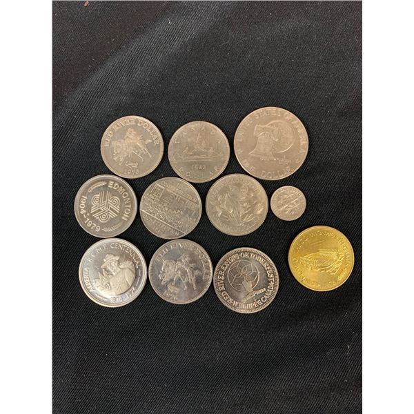 Lot of Mostly Canadian Coins & Tokens, Nickel Dollars, Couple US Coins