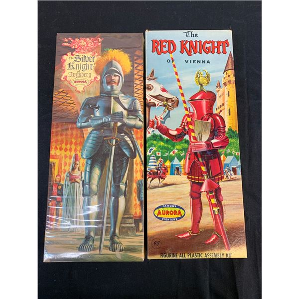 Lot of 2 Aurora Model Kits 1/12 Red Knight and Silver Knight