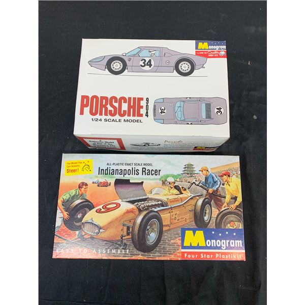 Lot of 2 Model Kits Porsche Monogram 1/24 Scale #904 GTS and Indianapolis Racer PlastiKit P12