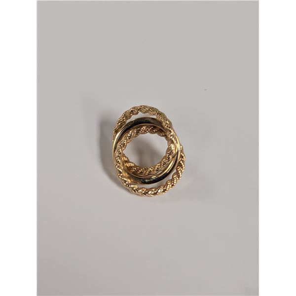 1 14k Gold 3 Circle Earring approx 1.1g