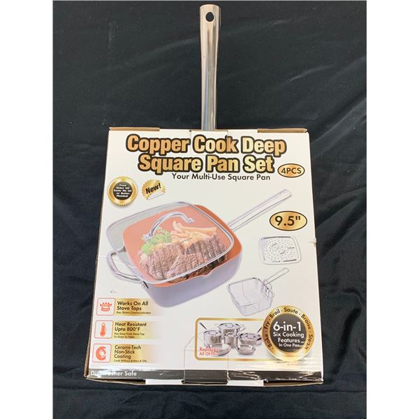 Copper Cook Deep Square Pan Set 4pcs