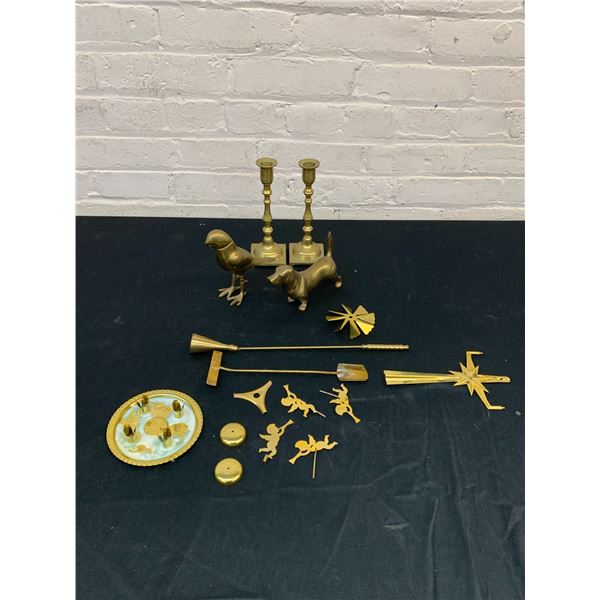 Lot of Brass Figurines and Decorative Piece