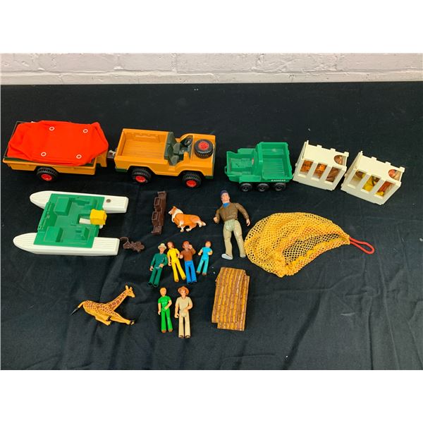 Lot of Assorted Vintage Fisher Price Toys, 1974 Adventure People, etc