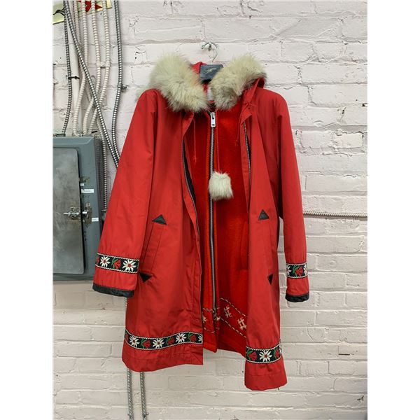 Vintage Kerr's Furs 100% Wool Women's Red Jacket Double-Lined Made in The Pas