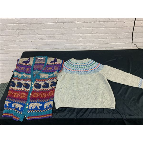 Lot of 2 Knit Sweaters Bosie Scotland Size XL and Roxie Sweater Vest