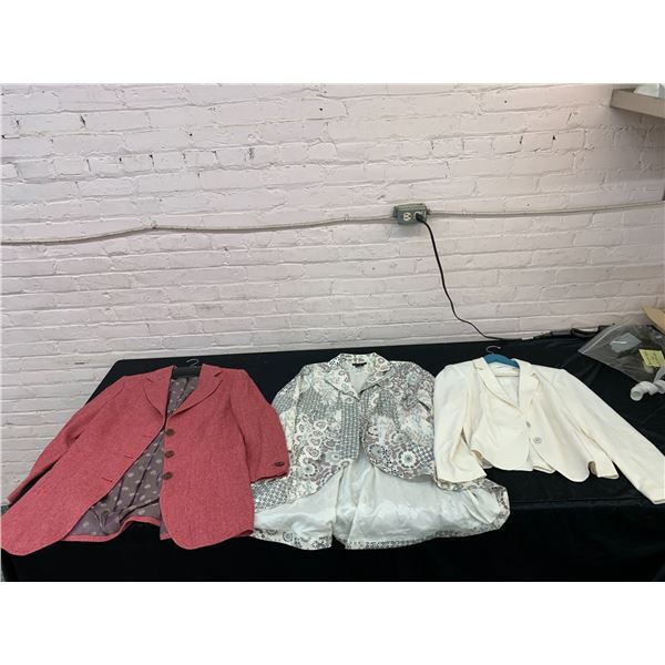 Lot of 3 Designer Women's Jackets / Blazers Calvin Klein, Simon Chang, House of Rome (size 14)