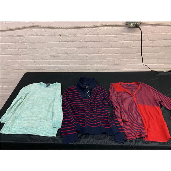 Lot of 3 Ralph Lauren and Chaps Women's Sweaters