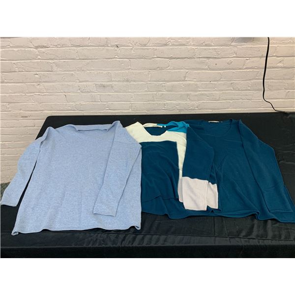 Lot of 3 Cashmere Sweaters Blue Goat, XXL, etc