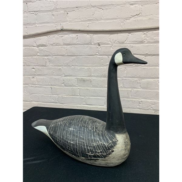 Carved Goose Sculpture Figurine 16" tall 17" long.