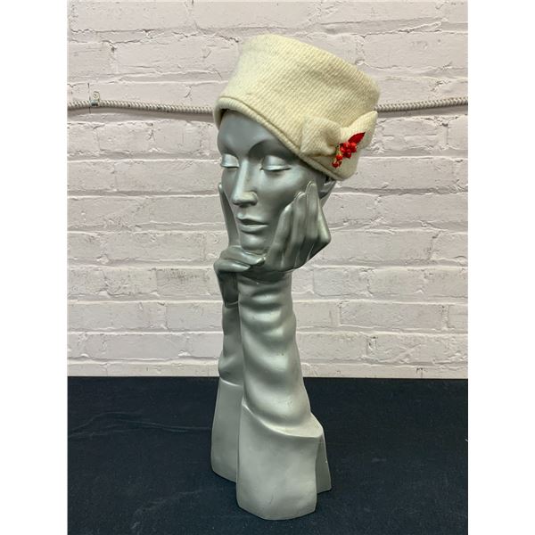 Art Deco Ceramic Hat Stands Woman Figurine (with hat) 24"
