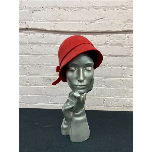 Vintage Ceramic Art Deco Woman's Hat Stand Figurine (with hat) 20"