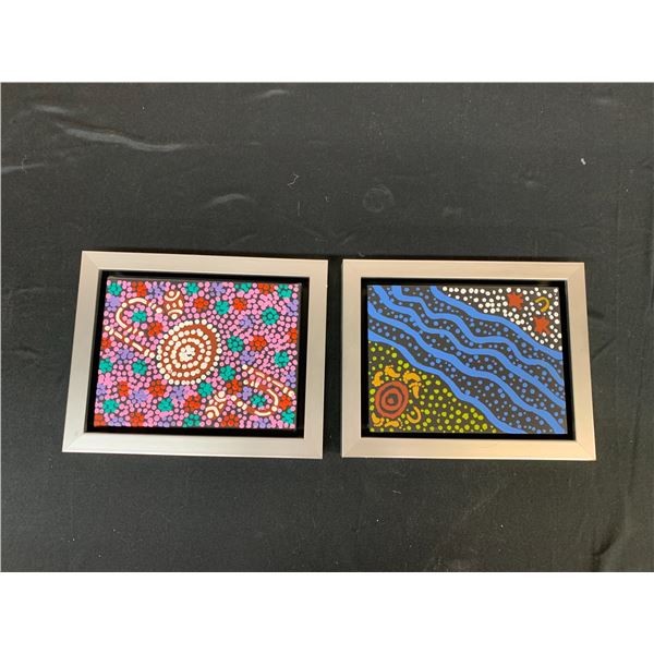 2 Framed Dot-Art Paintings 8x10