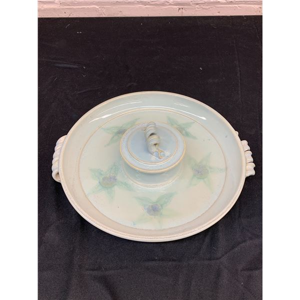 Marked "DH" Studio Pottery Serving Plate, Chip & Dip Tray