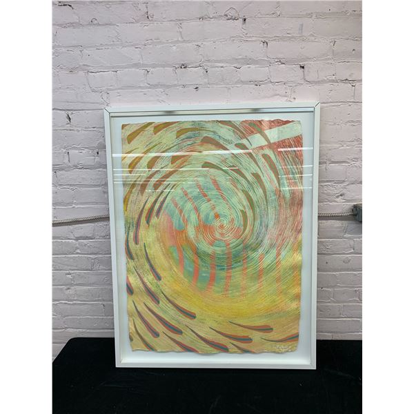 Framed Original Artwork, Artist Signed Abstract 30" x 39"