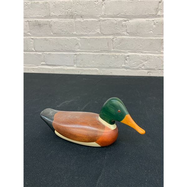 Carved Wooden, Hand Painted Duck  Mallard Figurine
