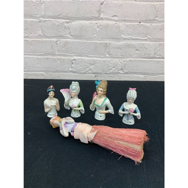 Lot of 6 Porcelain Dresser Dolls