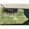 Image 3 : Solid Green Stone Ink Desktop Set with Bronze Elephant