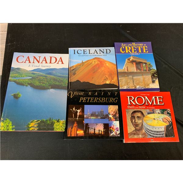 Lot of 5 Travel Related Books Canada, Rome, Crete, Iceland, Petersburg