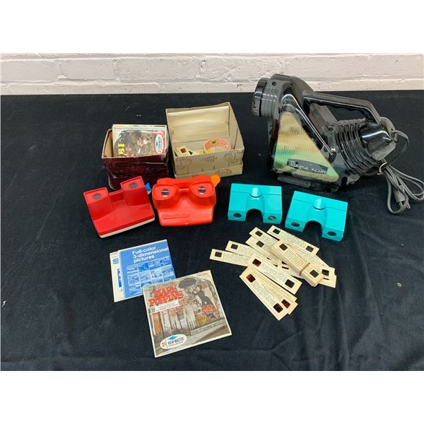 Lot of Viewmasters, Slides, Magnajection Projector