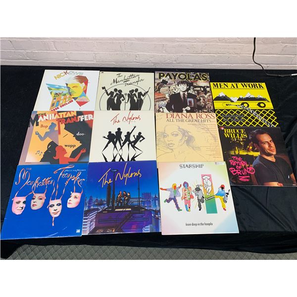 Lot of 11 Vinyl Records Men At Work, Payolas, Diana Ross, Bruce Willis, The Nylons, etc