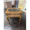 Image 1 : Curio Glass Top End Table Display Cabinet