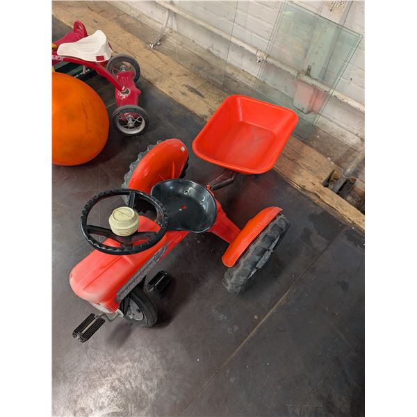 Vintage Plastic Reliable Childrens Ride on Tractor with Trailer