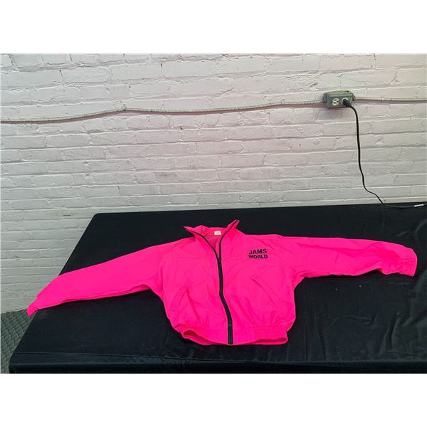 Jams World Neon Pink Windbreaker Zip-Up Jacket Size S Honolulu