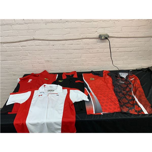 Lot of 5 Team Canada Darts Sports Shirts 2XL, 3XL