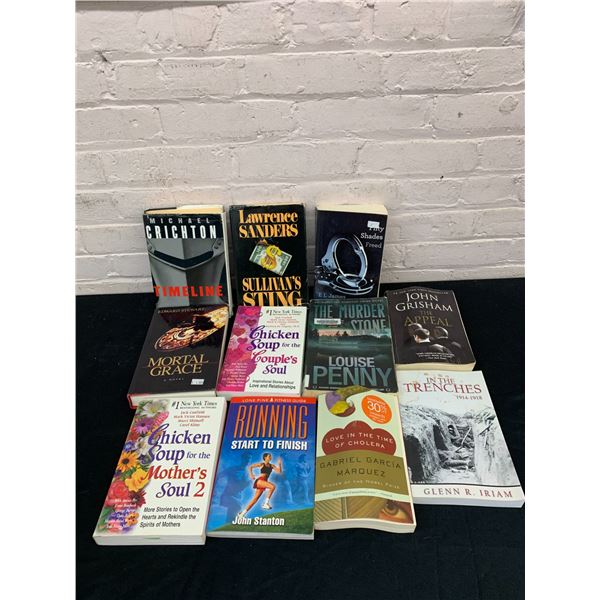 Lot of 11 Books Various Titles Fifty Shades, Chicken Soup, John Grisham, Mortal Grace, etc