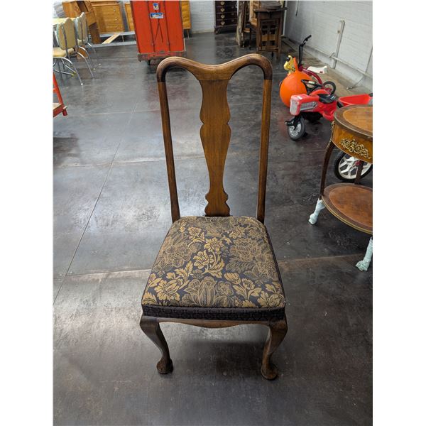Antique Vintage Queen Anne Style Side Chair Dining Chair High Back Walnut?