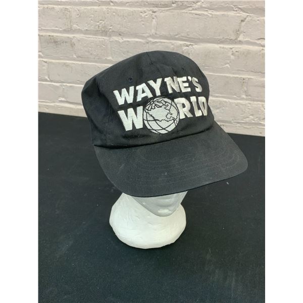 Vintage 1991 Wayne's World Movie Promo Black Snap Back Cap Hat