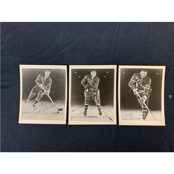 Lot of 3 1960s New York Rangers "Signed" Photos