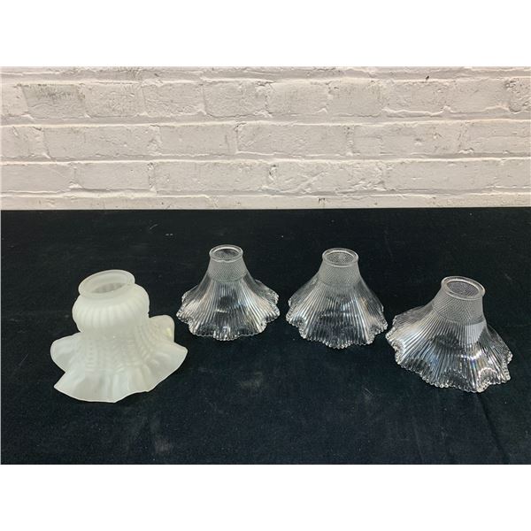 Lot of 4 Vintage Glass Shades