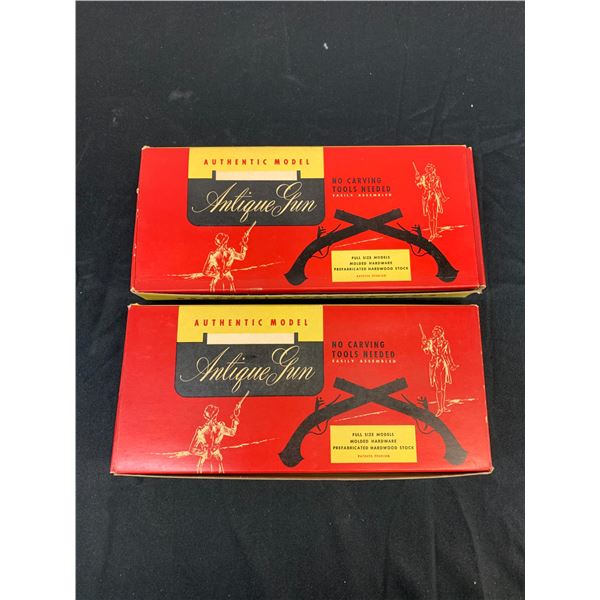 Pair of Antique Gun Wooden Model Kits 11-Morgan and 4-Jackson