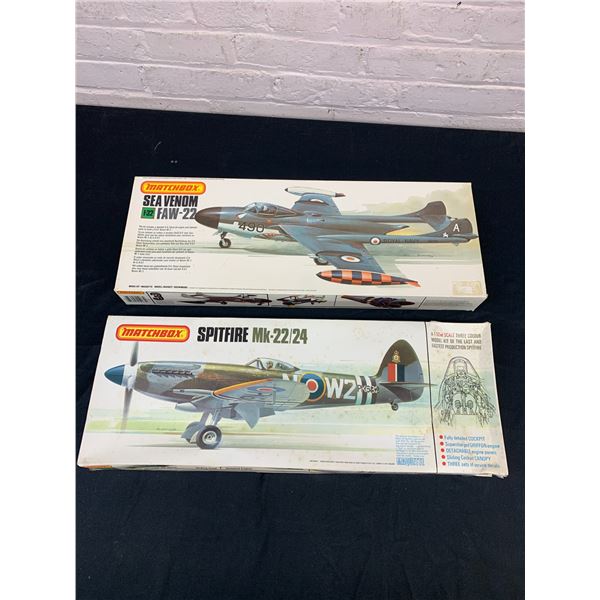 Lot of 2 Matchbox Spitfire Mk-22/24 and Sea Venom FAW-22 Model Kits 1/32 Scale