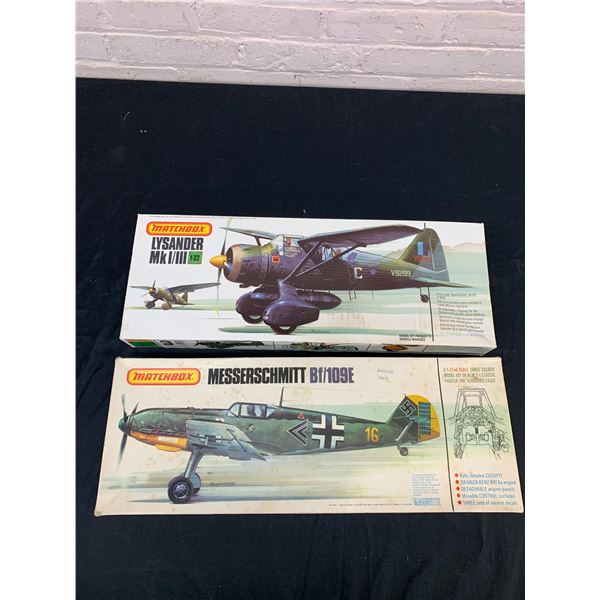 Lot of 2 Matchbox Model Kits 1/32 Scale Pk-502 Me Bf/109 EMIL and PK-504 Westland Lysander