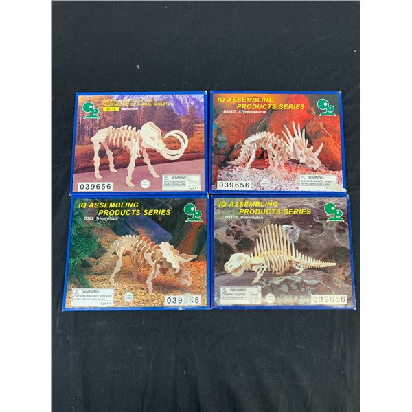 Lot of 4 IQ Assembling Products Series Dinosaur Skeleton Model Kits