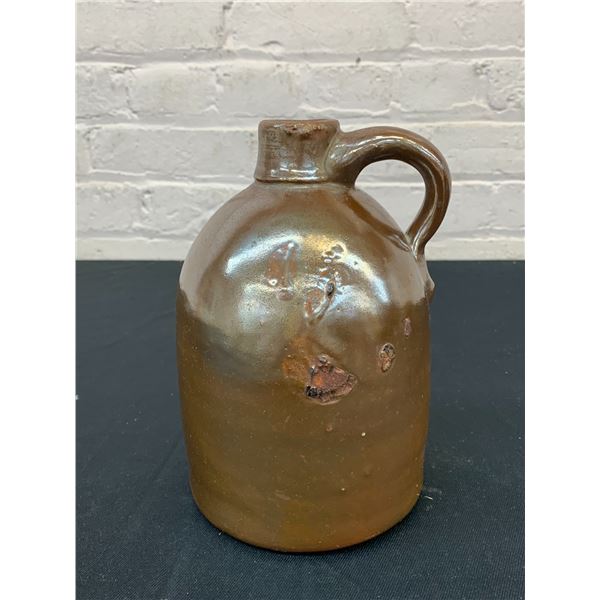 Antique Vintage Brown Glazed Pottery Whisky Jug 1/2 Gal?