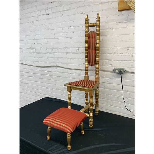 Vintage Spanish Prayer Chair / Hall Chair