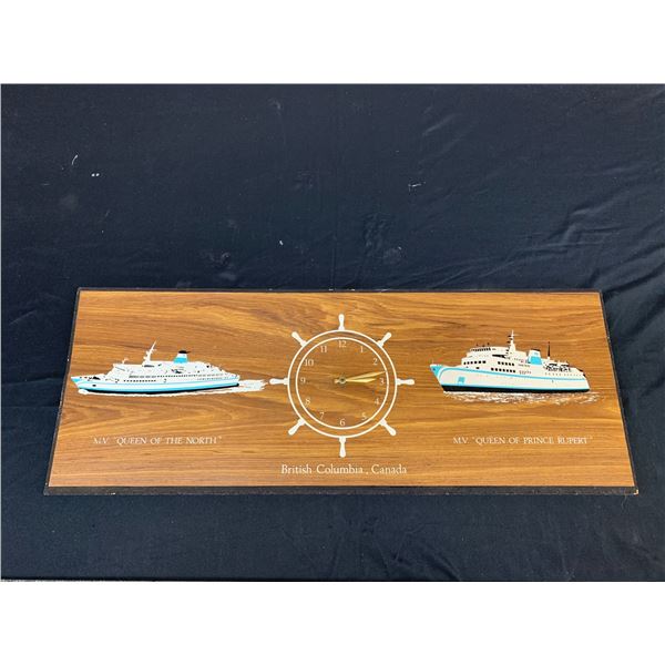 Wooden Wall Clock Travel Agency British Columbia "Queen of the North & Prince Albert" Boats Artwork