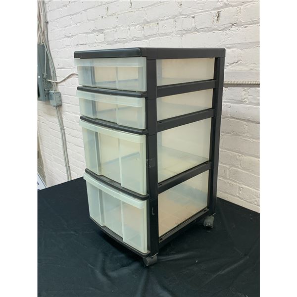 Plastic Rolling 3-Drawer Storage Cart