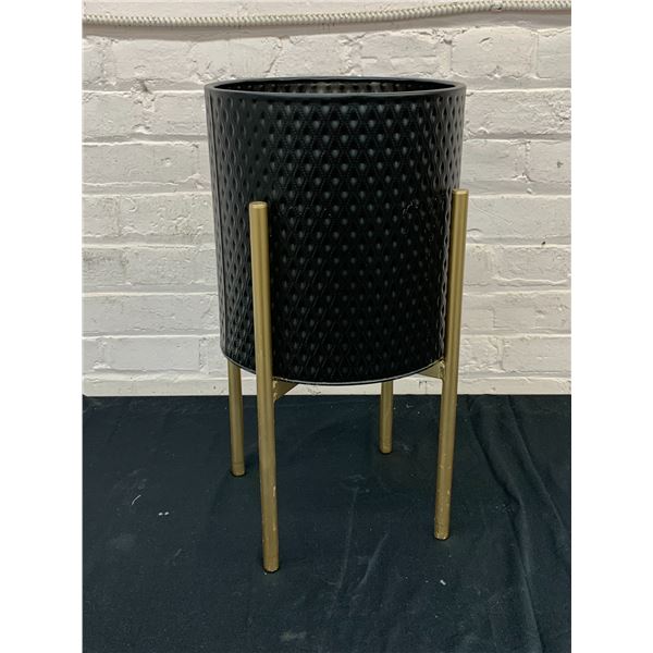 Black and Gold Modern Standing Plant Pot Homesense