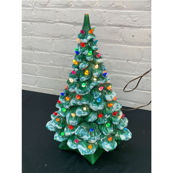 Vintage Ceramic Christmas Tree Lamp *Works* 19"