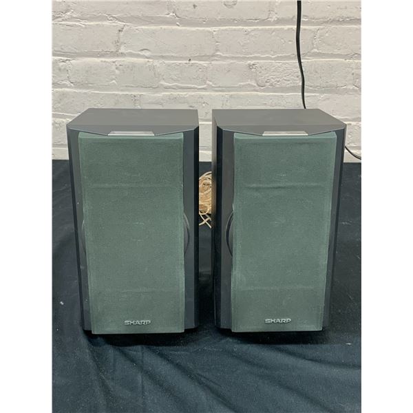 Pair of Sharp Bookshelf Speakers Speaker System Model CP-XL1600U