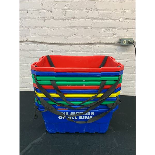 Lot of 11 Plastic Grocery Bins