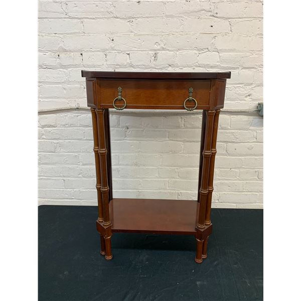 Wooden Side Table w Drawer, Vintage 29" x 20" x 11"