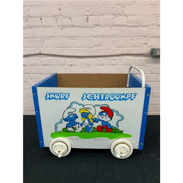 Smurfs 1982 Rolling Toy Cart 20" x 24" x 15"
