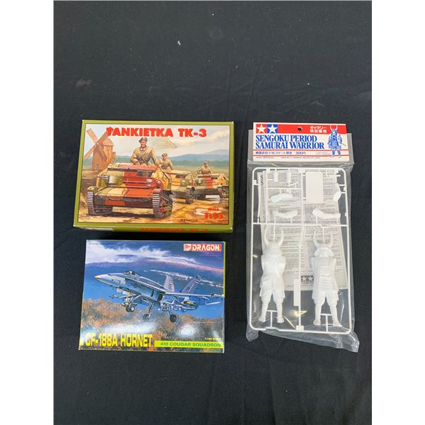 3pcs Sengoku Period Warrior, 1/35 Scale Tank & DRAGON 1/144 #4522 Model Kits